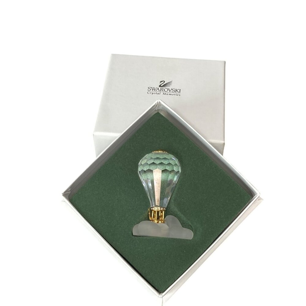 Swarovski Crystal Memories Journeys Hot Air Balloon Cloud Figurine Box & Booklet